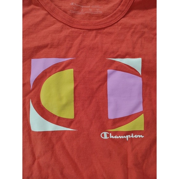 Champion Shirt Adult Small Orange Short Sleeve Active Athletic Casual Men's - Picture 8 of 12